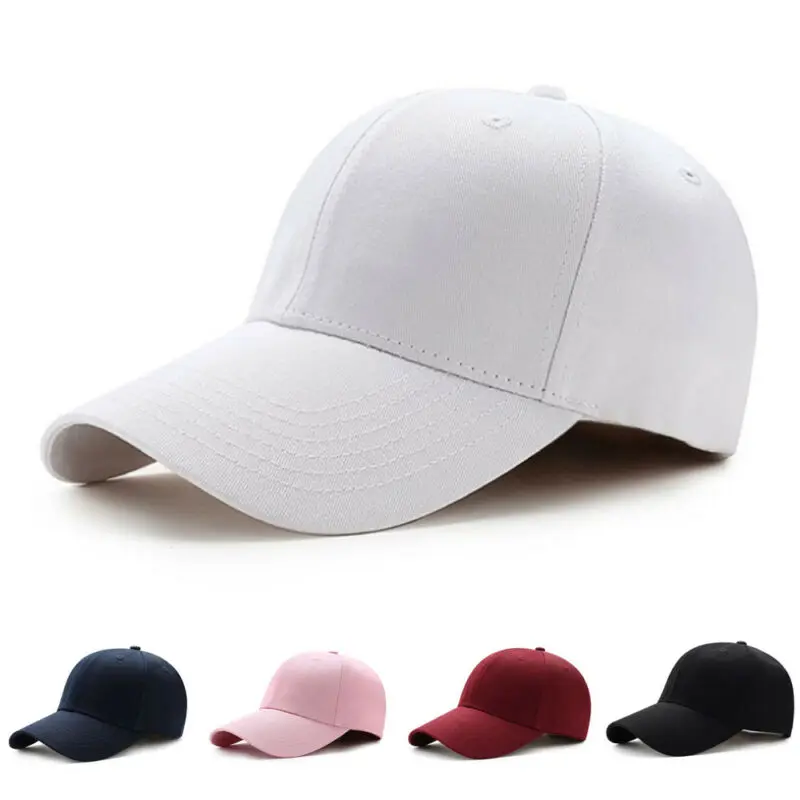 

Men Women Adjustable Blank Curved Plain Baseball Caps Pure Color Visor Hat