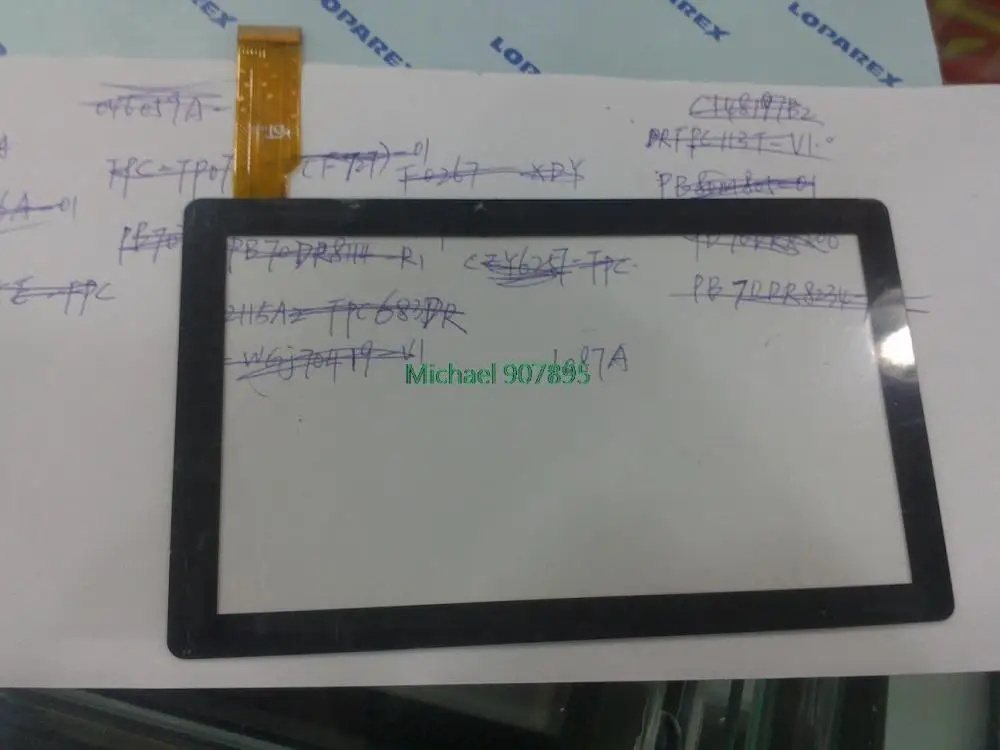 YDT1087A CT1726A-H YDT152-A1 кабель 7-дюймовая сенсорная панель с указанием размера и цвета |
