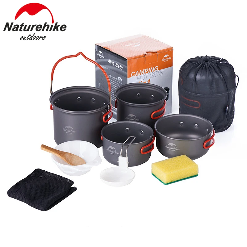

NatureHike Outdoor Camping Pot Pan Set Cooking Utensil Hiking Cookware Tableware