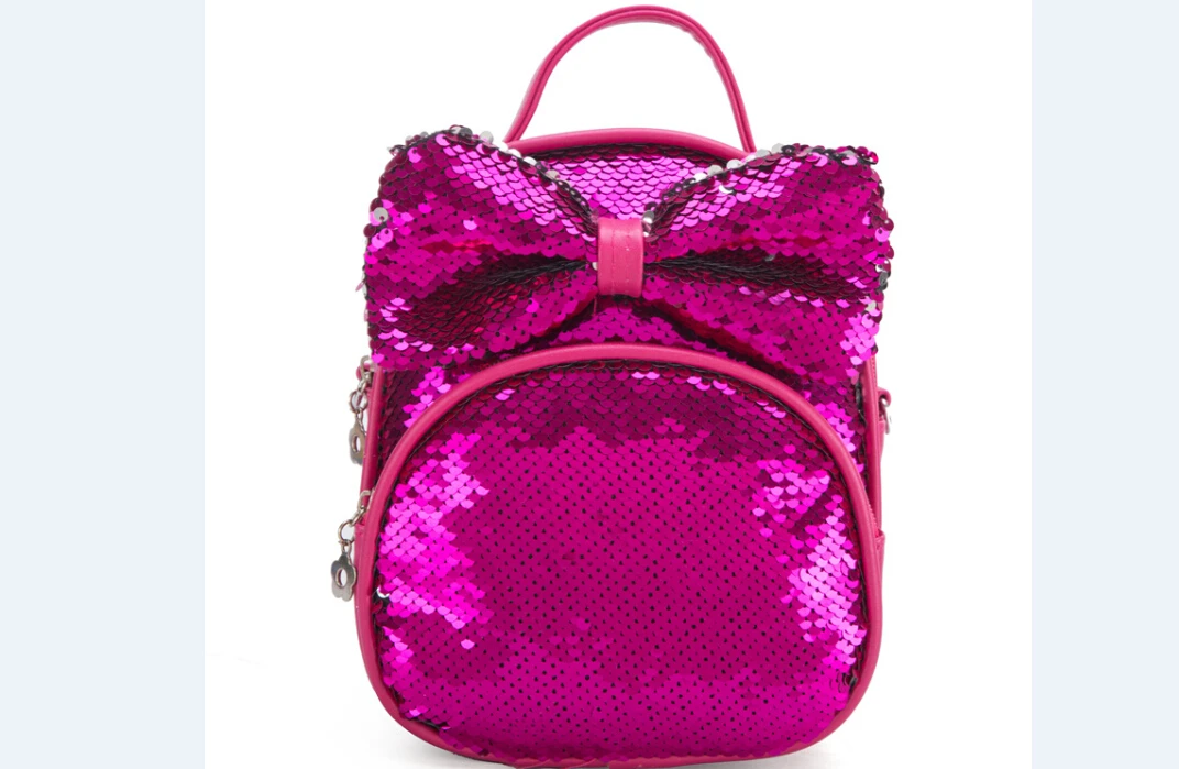 Pudcoco 7 Styles Fashion Children Kids Shoulders Bag Cute Sequins Bow Casual Travel Girls Bling Backpack Dropshipping Hot - Цвет: C