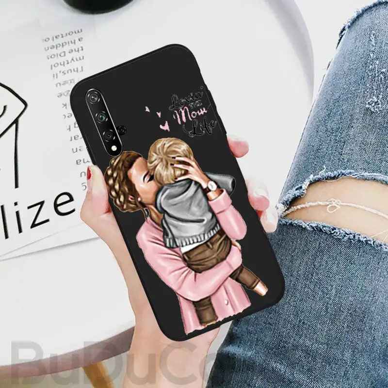Модный мягкий резиновый чехол Hrmes для телефона с надписью Super Mom Baby Girl Huawei Honor 8X 9 10 20