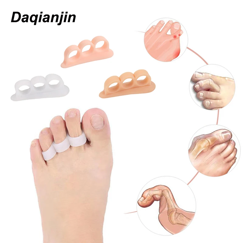 1 Pair Soft Gel Toe Separator For Overlapping Hammer Toe Correction Feet Pads Adjustment Hallux Valgus Bunion Foot Care Tool