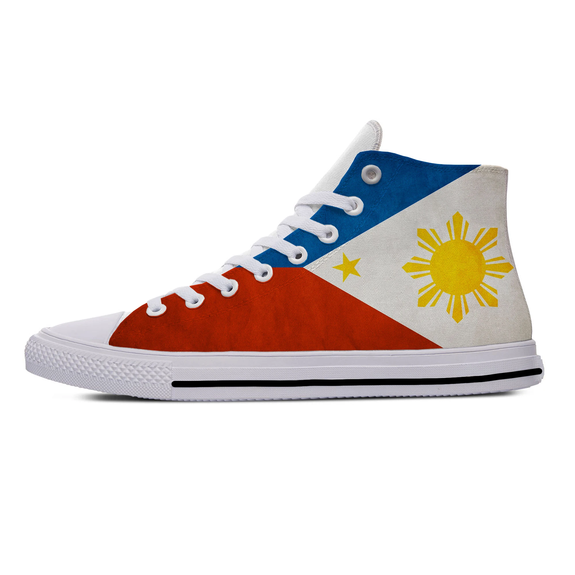 Bandera de Filipinas de moda Popular divertido novedad zapatos informales de tela alta transpirable ligero 3D los hombres mujeres zapatillas de deporte