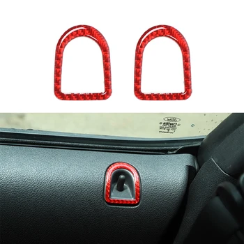 

Door Lock Pin Decoration Cover Trim Sticker for Ford Mustang 2009 2010 2011 2012 2013 Red Carbon Fiber Car Interior Accessories
