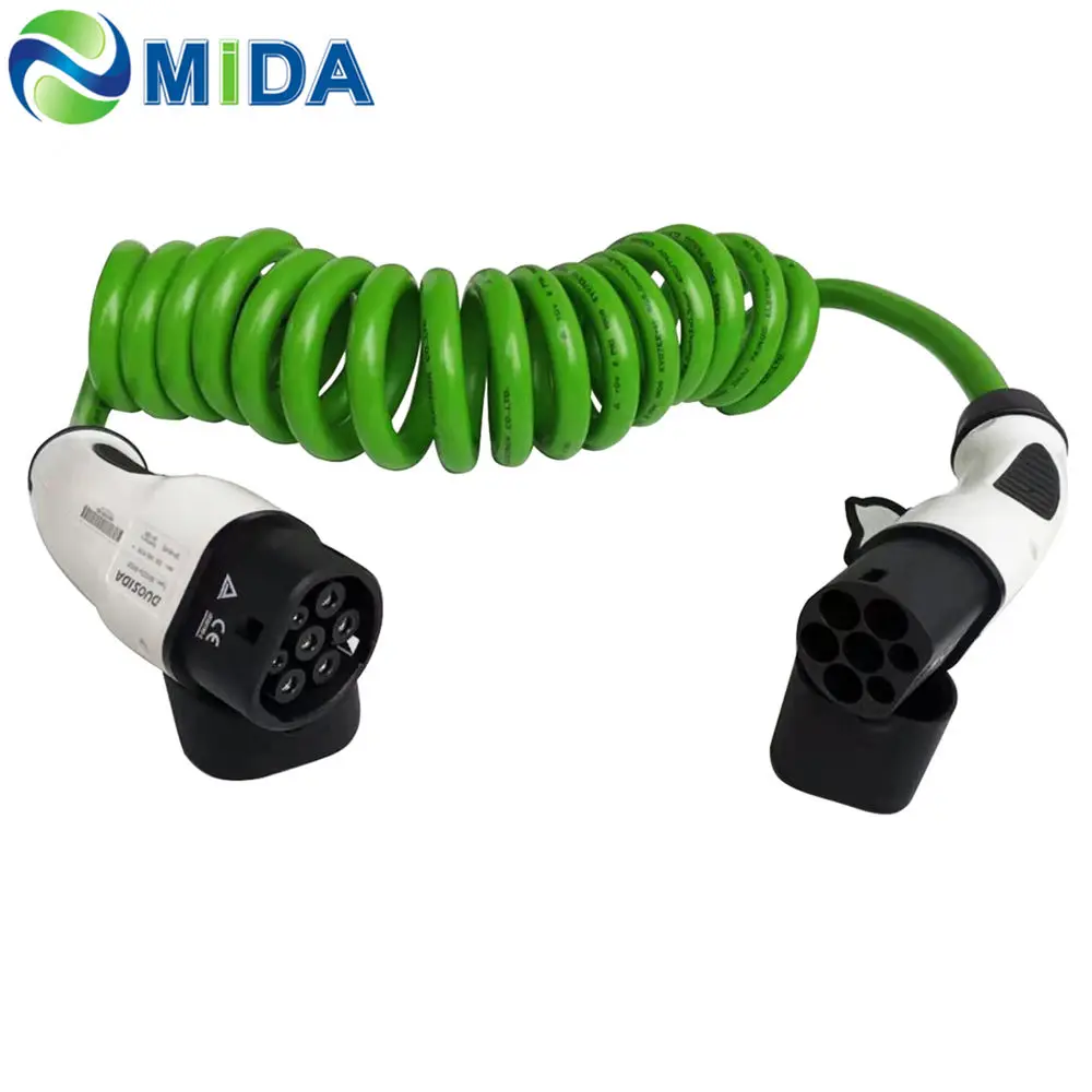 DUOSIDA 16A 32A EV Charger Type 2 to Type 2 EVSE Charging Cable IEC 62196 Mennekes Plug Home Car Charger EV Type2