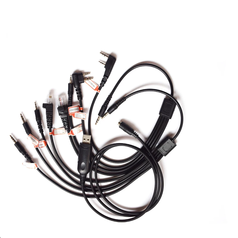 USB Programming Cable for Baofeng Kenwood PUXING, UV-5R Yaesu Icom Wouxun Hyt Radio, 8 in 1