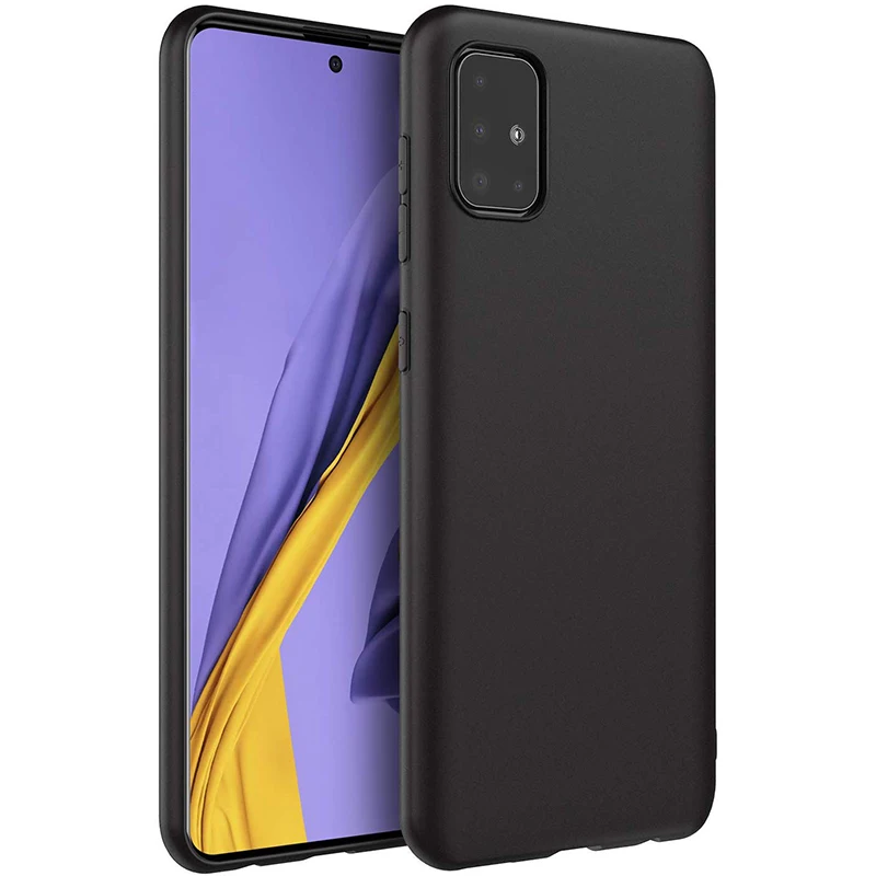 Чехол для Galaxy A71 SM-A715 5G черный матовый Мягкий силиконовый чехол из ТПУ samsung A51 SM-A515