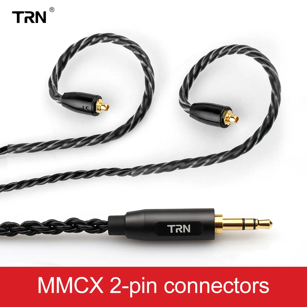 MMCX Pin Лампа указателя 6 Core обновлен с серебряным покрытием черный кабель 3,5 мм 0,75/0,78 мм 2 Pin MMCX наушники Обновление кабель для лампа указателя V30/V20/V80 - Цвет: MMCX Pin