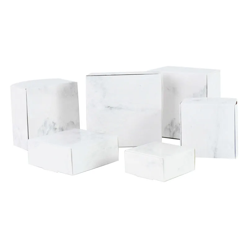 6pcs Multi-size Paper Boxes DIY HANDMADE Marbling Candy Boxes Wedding Birthday Party Cake Treat Gift Package Decoration Supplies