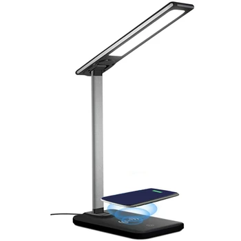 

LED Desk Lamp with Wireless Charger,3 Modes 6 Brightness Dimmable Office & Study Table Lamp with USB Charging Port