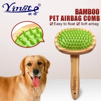 

Bamboo Pet Cat Dog Grooming Massage Brush Pet Hair Removal Brush Bath Brush
