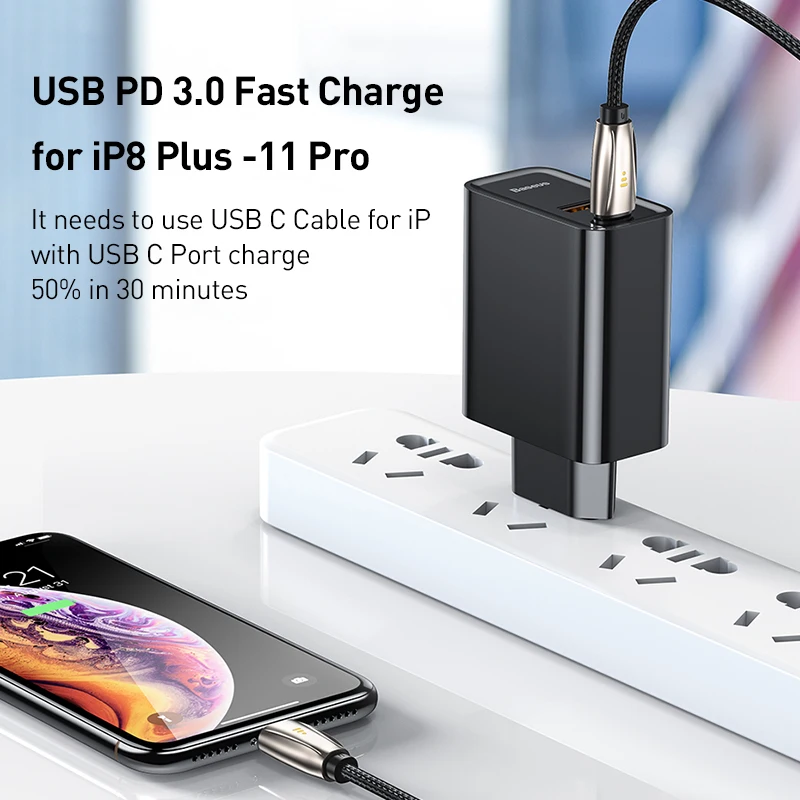 Baseus Quick Charge 4.0 3.0 USB Charger 30W QC 4.0 3.0 USB PD Charger Fast Phone Charger for iPhone 11 Pro XR Xiaomi mi9 Huawei-in Mobile Phone Chargers from Cellphones 