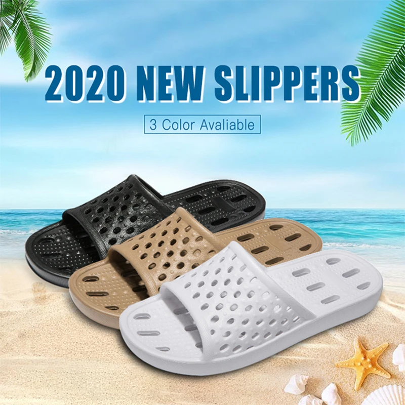 Bathroom Slippers Men Quality EVA Footwear Mens Shoes Hole Leaking ...