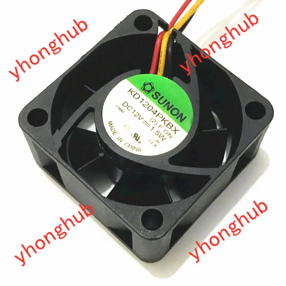 SUNON KD1204PKBX (2).F.GN DC 12 В 1 5 Вт 40x40x20 мм 3 провода Сервер вентилятор охлаждения|fan dc|square