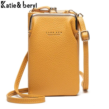 Fashion Small Crossbody Bags Women Mini PU Leather Shoulder Messenger Bag For Girls Yellow Bolsas Ladies Phone Purse Zipper Flap 1