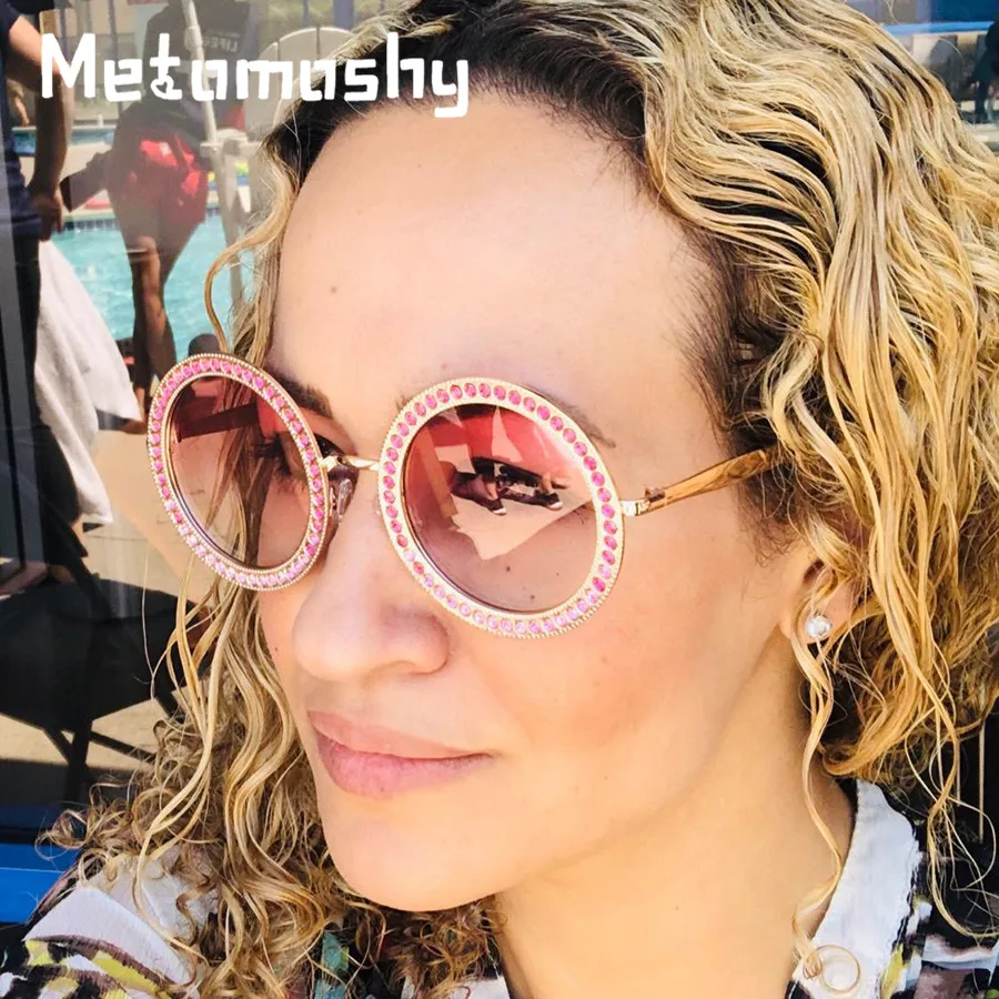 

Vintage Fashion Round Sunglasses Women 2020 Luxury Brand Design Retro Diamond Frame Sun Glasses Lady Female Shades Oculos UV400