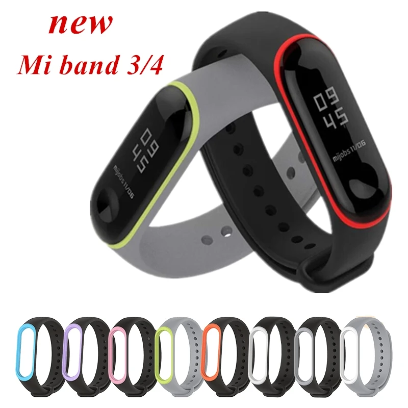 

Mi Band 4 3 Silicone Bracelet band for xiaomi mi band 4 3 bracelet Pure Dual color Replacement Strap Miband 4 3 Wrist Straps