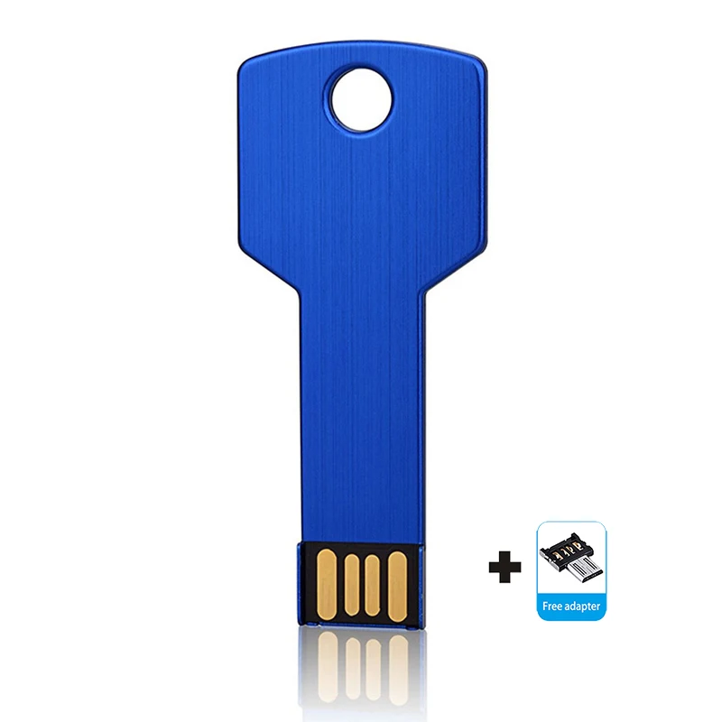 Металлическая высокоскоростная usb-флешка, реальная емкость, USB флеш-накопитель, 2,0, 128 ГБ, 64 ГБ, 32 ГБ, 16 ГБ, 8 ГБ, usb флеш-накопитель, флешка, u-диск - Цвет: blue-otg