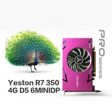 Yeston Grafikkarte R7 350 4G D5 6 COMPUTER-TV-ANSCHLUSSKABEL MINIDP 6-bildschirm Unterstützung Split Screen Display 700/4500MHz 4G/128bit/GDDR5 mit 6 Mini DP Ports