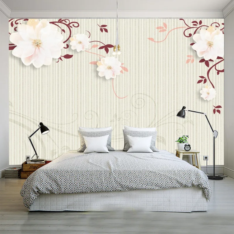 

TV Backdrop Wallpaper Seamless Large Mural Minimalist Modern Wall Cloth Living Room Bedroom 3D Stripes Nonwoven Fabric