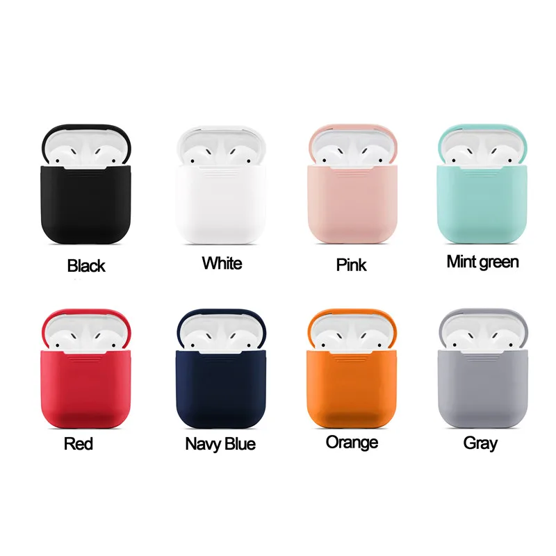 KJOEW для AirPods1 2 силиконовый чехол apple беспроводная bluetooth гарнитура чистый цвет