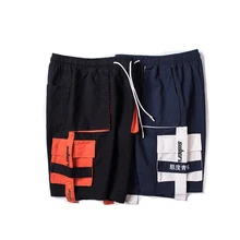 Оснастки шорты мужские национальный tide бренд хлопок пять-брюки Цвет Соответствующие вышивка текст повседневные мужские шорты