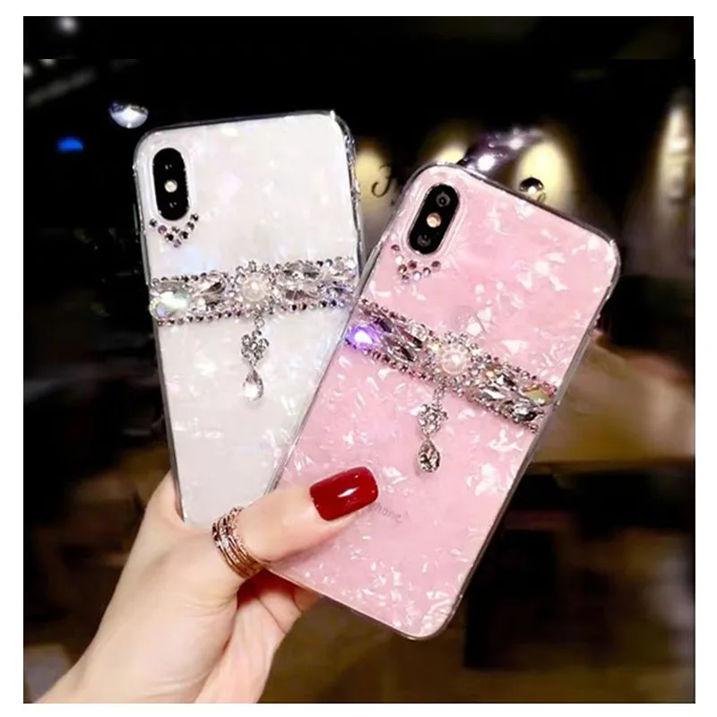 Luxury Designer Fashion Diamond Jewelry Bling Mobile Shell Silicone Protective Case For Iphone 6 7 8 plus 11 Pro X XR XS |
