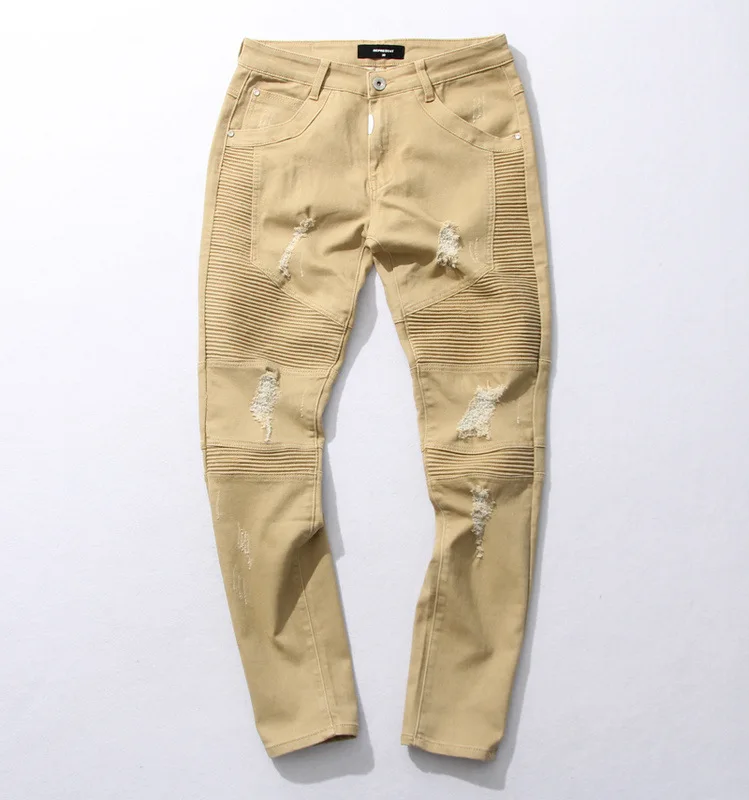 Мужские джинсы, молодежные брюки, европейский и американский популярный бренд, джинсы с дырками, мужские джинсы