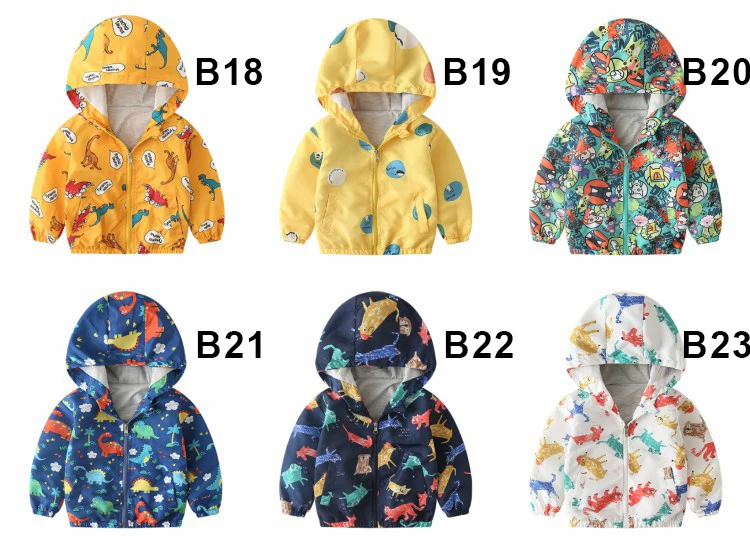 1-7Years Toddler Clothes Brand New Design Children Boys Girls Spring Coats Hot-air Balloon Cartoon Printed Hooded Zipper Jackets lightweight spring jacket