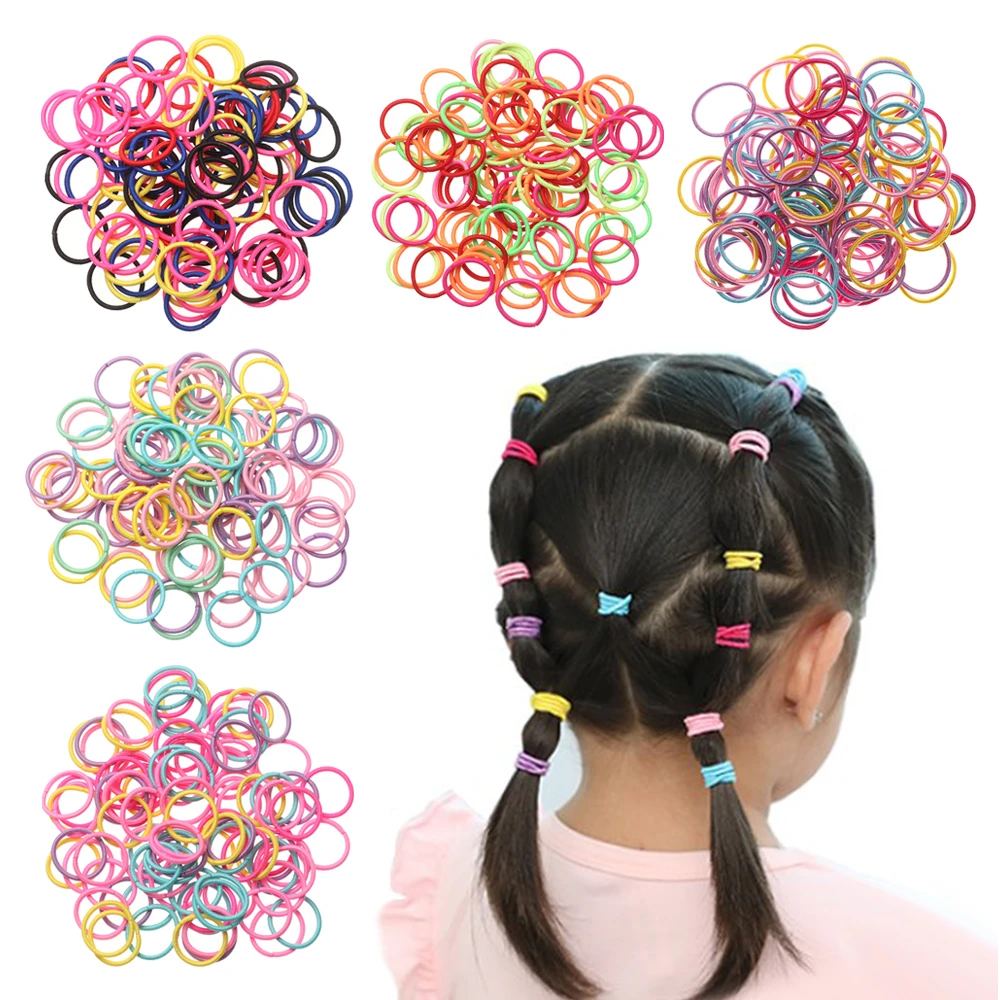 100pcs/lot 2CM Hair Accessories Girls Rubber Bands Scrunchy Elastic Hair Bands Kids Baby Headband Decorations Ties Gum for Hair child safety seat