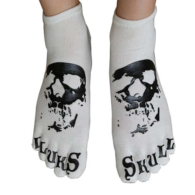 Мужские осенне-зимние забавные панковские спортивные хлопковые носки с пятью пальцами
