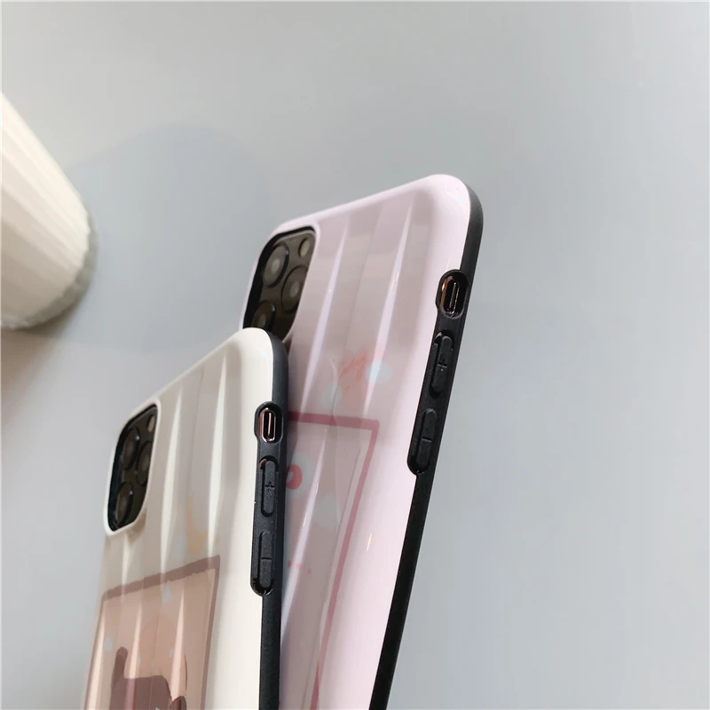 Мультяшный сонный медведь чехол для телефона с кроликом для iphone 11 11Pro Max XS Max X XR 7 8 Plus задняя крышка модные чехлы IMD Capa Coque