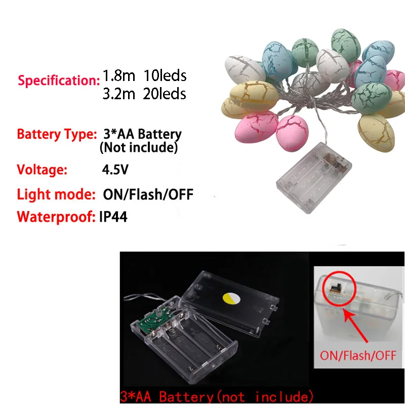 1,8 м/3,2 м светодиодный Пасхальный взрыв трещины яйцо огни гирлянда Рождественская гирлянда подарок для дома вечерние украшения сада на