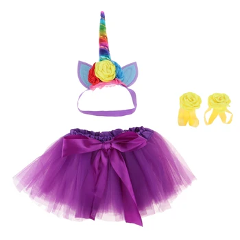 

Princess Unicorn Tutu Skirt Headband Party Fancy Dress Outfit