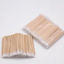 300 шт деревянные ватные палочки, косметика, Перманентный макияж, медицинские ювелирные изделия для ушей, Чистые Палочки, палочки с кончиком дерева, ватные палочки