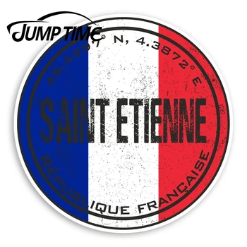 

Jump Time Saint Etienne France Vinyl Stickers French Flag Sticker Luggage Window Bumper Decal Waterproof Car Accessories