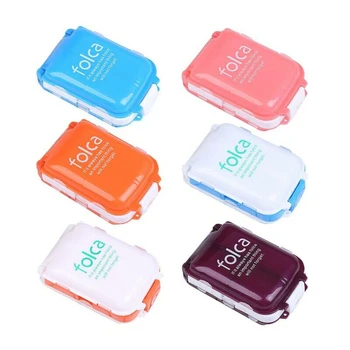 

Pocket Storage Organizer Container Empty Case Tablet Pill Box 8 Slots Holder Medicine Jewelry Candy Box W/ Safety Lock 6 Colors