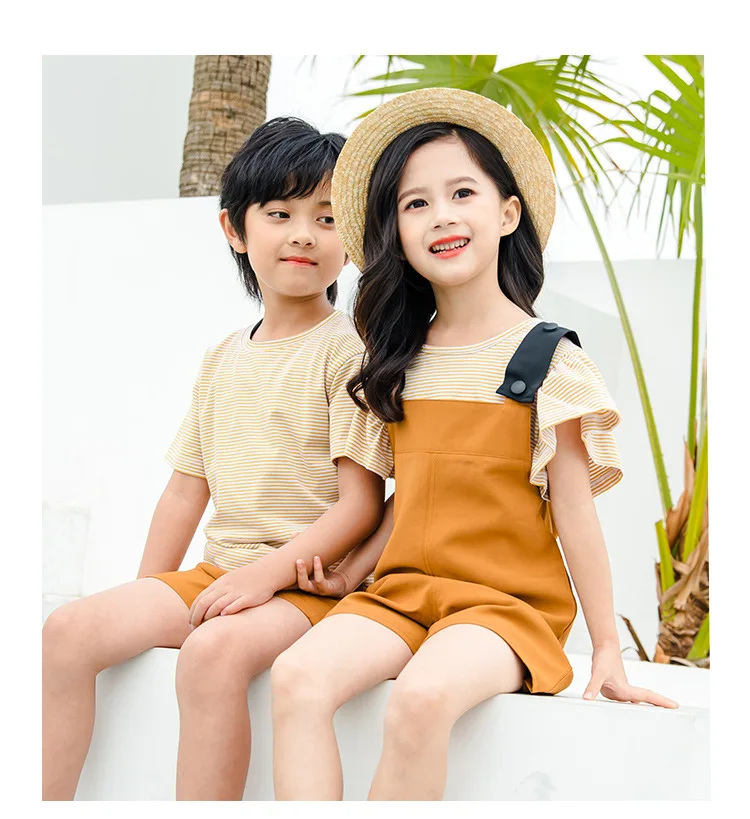 Daddy and Me Mother Son Outfits Family Matching Clothes Mum Mom and Daughter Dresses Striped Family Look T Shirts Boys Pant