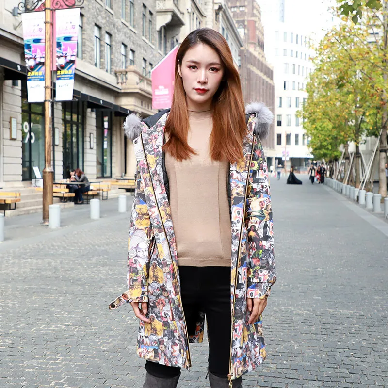 

2019 New Style Spring Clothing Coat Women's Korean-style Mid-length Large Fur Collar Slim Fit Slimming Fashion Trench Coat