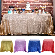 Toalha de mesa retangular do ouro de rosa/prata do pano de mesa do brilho da cobertura de mesa para a decoração da casa da festa de casamento multi-cor/tamanhos