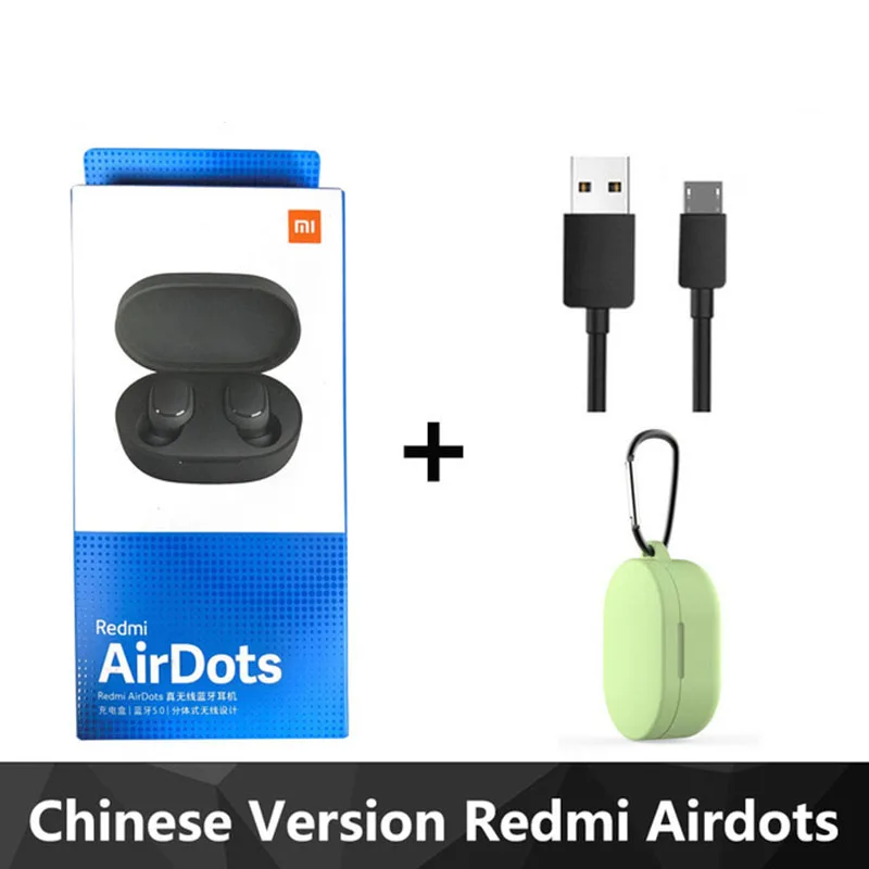 Green Xiaomi Redmi Airdots TWS Bluetooth 5,0 наушники стерео беспроводные активные шумоподавления с микрофоном свободные Наушники управление AI - Цвет: Green