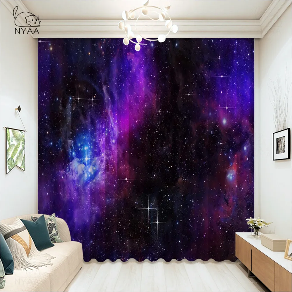 3D Planet Galaxy Bedroom Drapes Window Curtains Home Decor Living Room Bedroom 