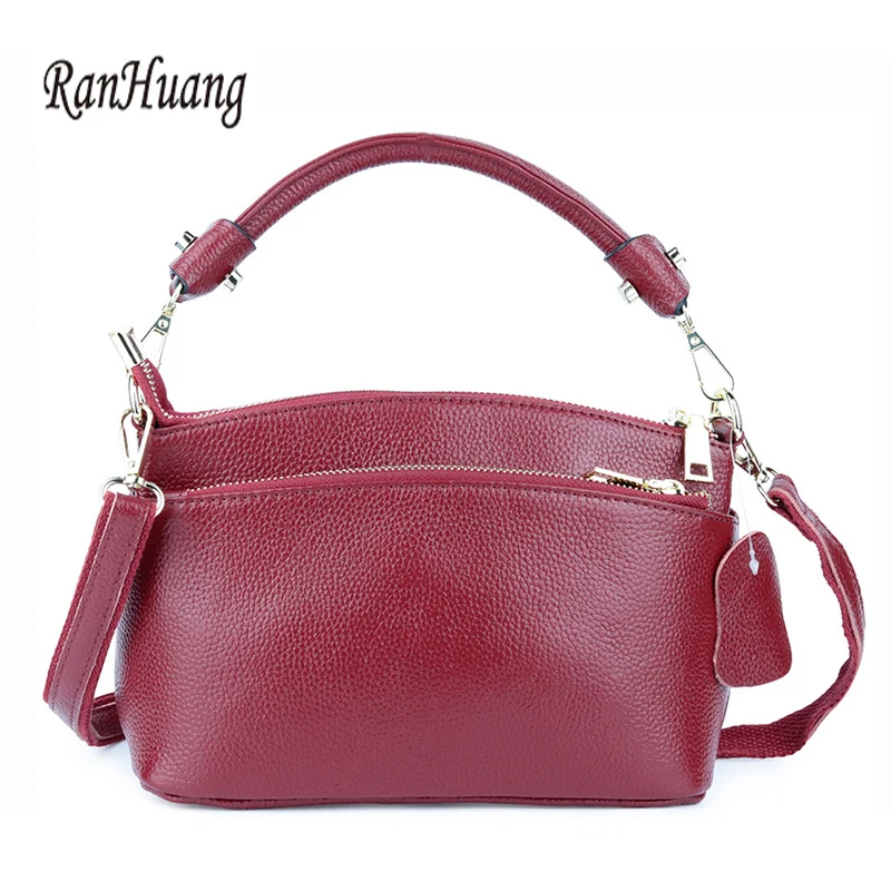 Ranhuang Genuino Delle Donne Borse In Pelle Di Moda Ol Borse Delle Signore Del Cuoio Della Mucca Borse A Spalla Nero Borse A Tracolla Borsa Con Tracol