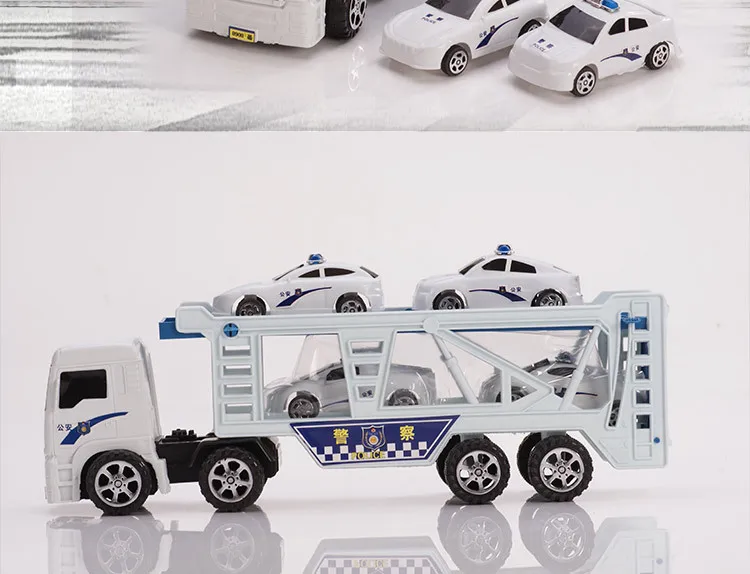 Большой размер инерционный двухслойный полицейский автомобиль игрушки трейлер Детская игрушка автомобиль стойло два юаня магазин поставки товаров оптом