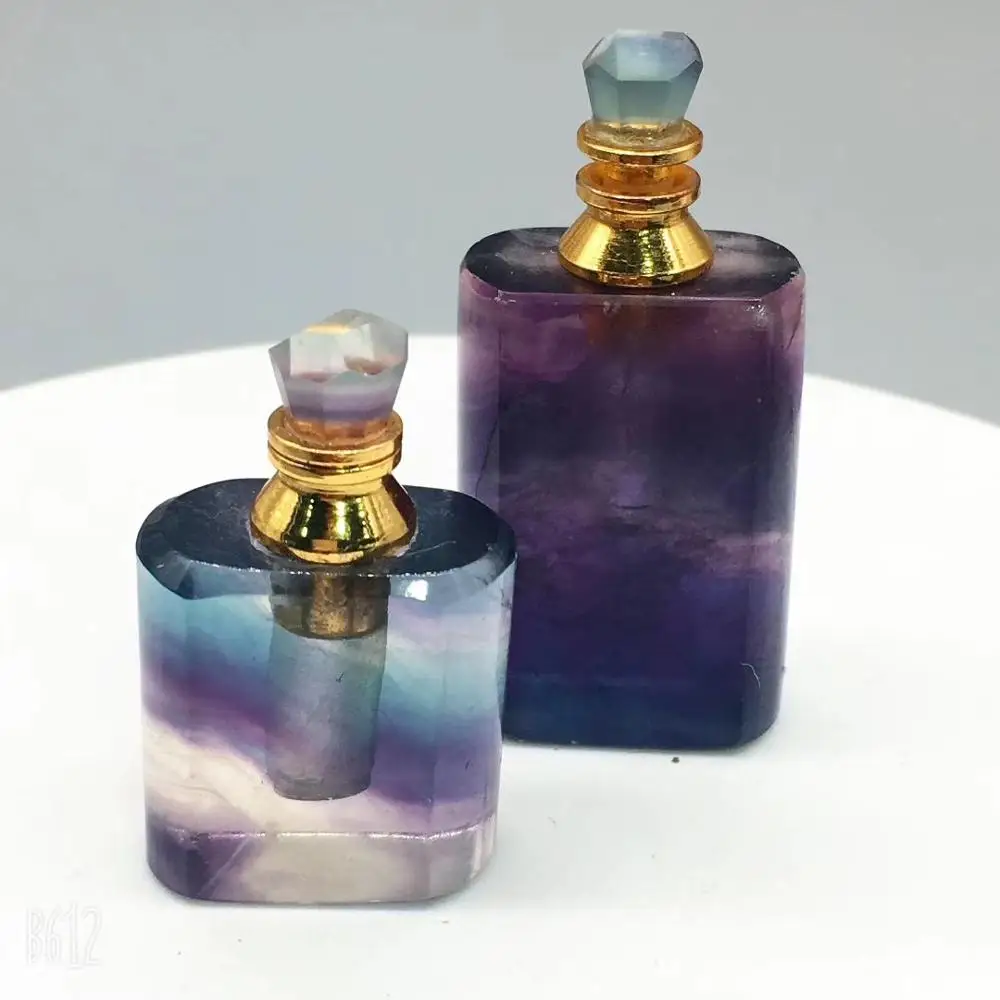 Perfume Bottle Crystal Pendant Natural Fluorite Perfume Bottle Reiki Healing Crystal Home Decoration as gift Perfume Bottle Crystal Pendant Natural Fluorite Perfume Bottle Reiki Healing Crystal Home Decoration as gift