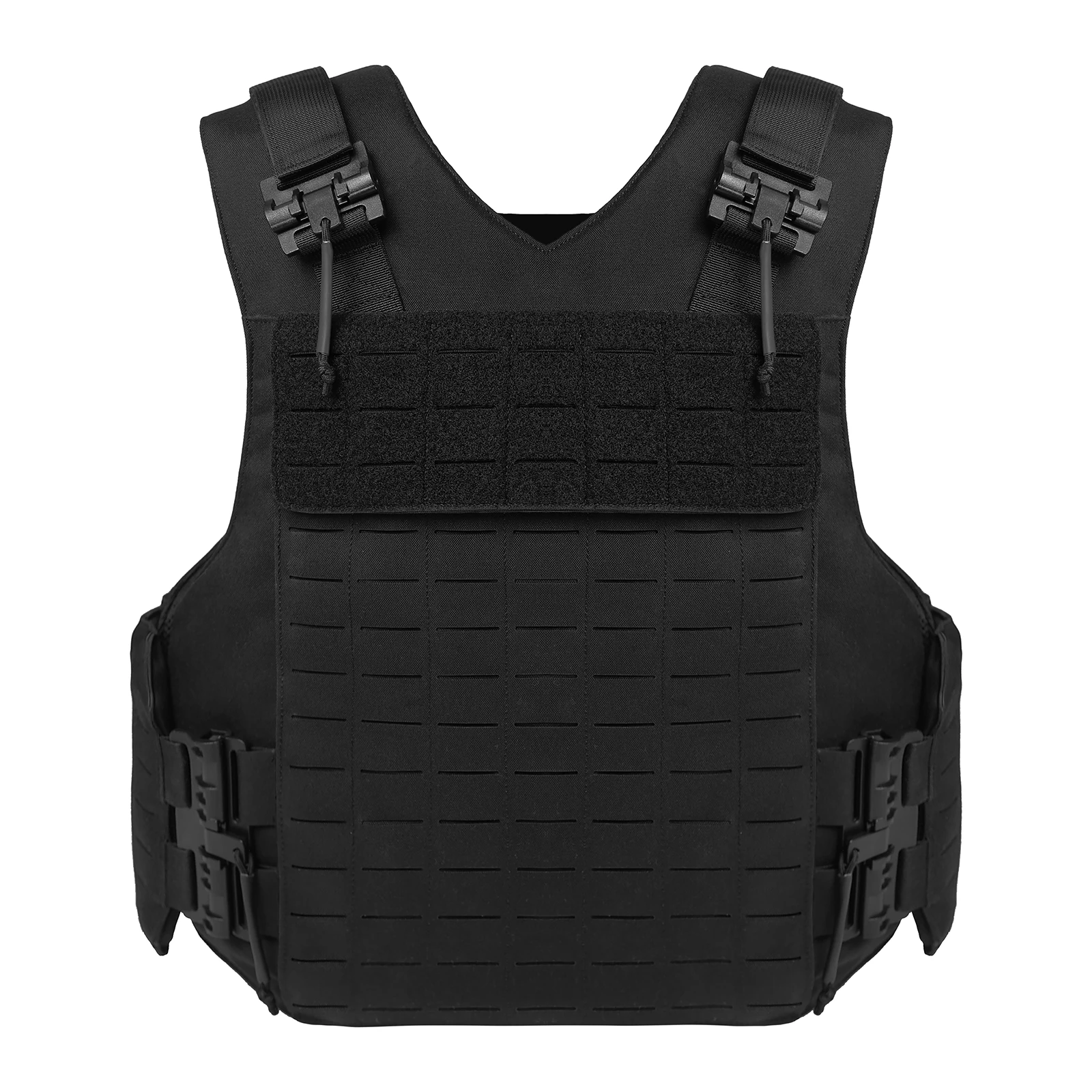 chaleco táctico de protección de área grande para policía, Molle de placa corte láser, a prueba de desgaste, color negro|Chalecos caza| - AliExpress