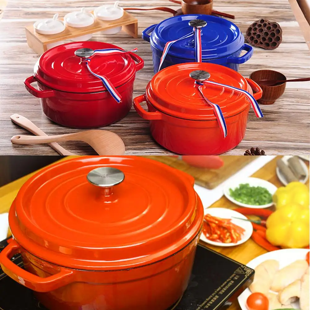 Кухня Shabu-shabu утолщенный чугунный суповый горшок антипригарный Железный эмалированный горшок кухонная посуда для газовой Плита Индукционная плитка