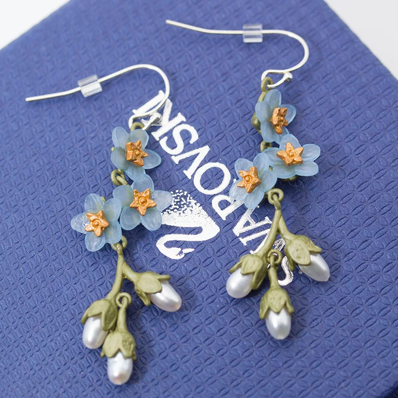 

Forget-me-not Flower Earrings Earrings Women's America Separate Designer Works European And American Style