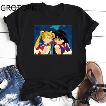 

Sailor Moon Funny T Shirts Women Summer Fashion Print Tshirt Casual Short Sleeve O-Neck T-Shirt Top Tees Wholesale
