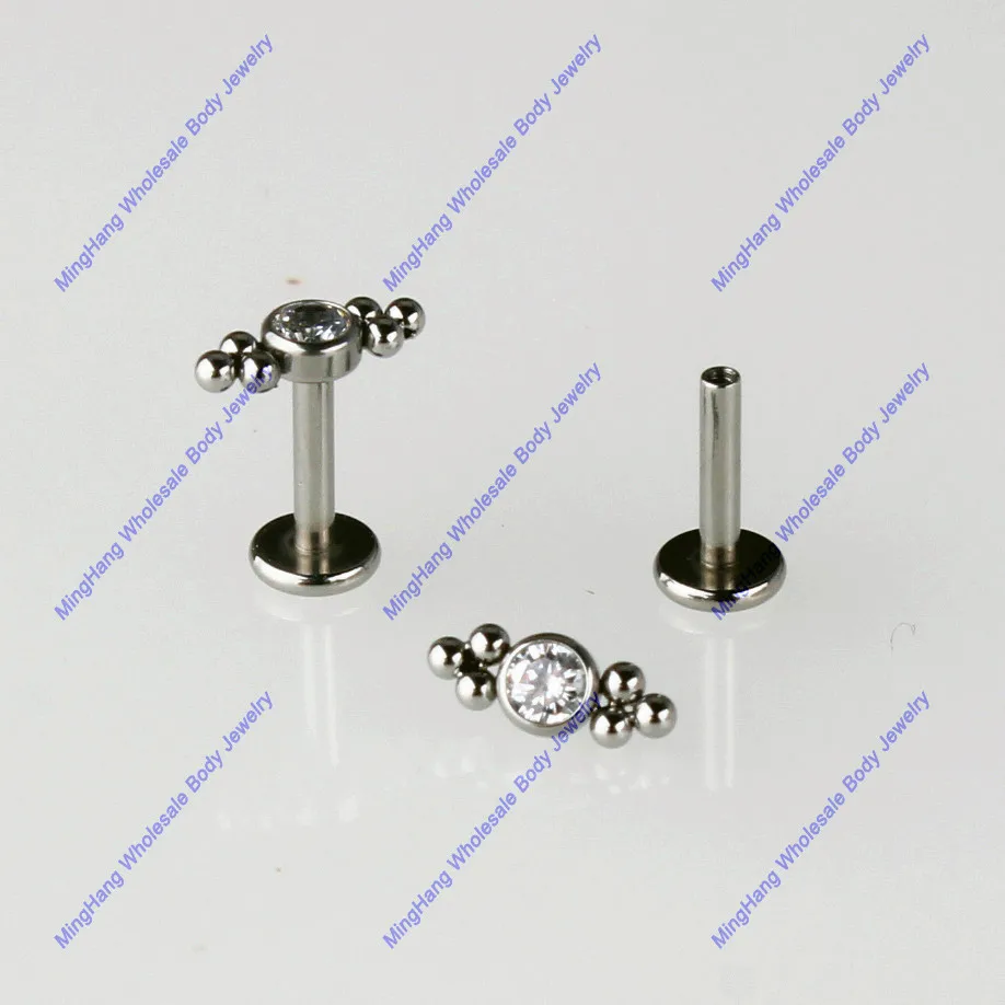 

16G Internal Thread Stainless Steel Ear Cartilage Helix Tragus Stud Labret Lip Piercing Body Jewelry